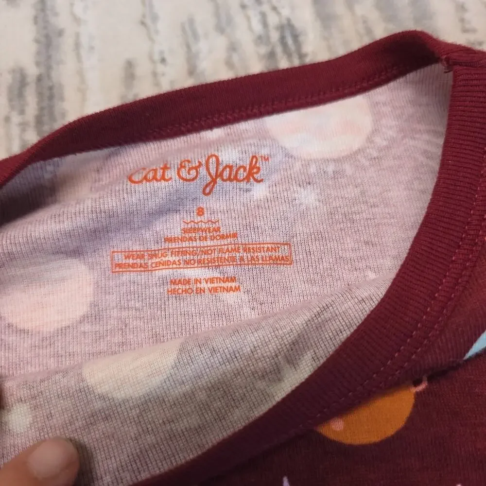 Cat & Jack Pajama Set Space Planets Moon Stars Boys Girls Sz 8 New